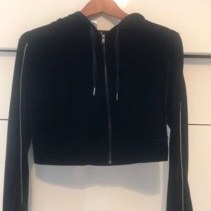 forever 21 Velour crop hoodie, size xs